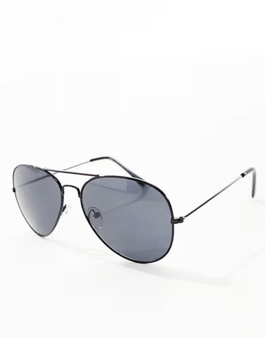 New Look Black Aviator Mens Sunglasses