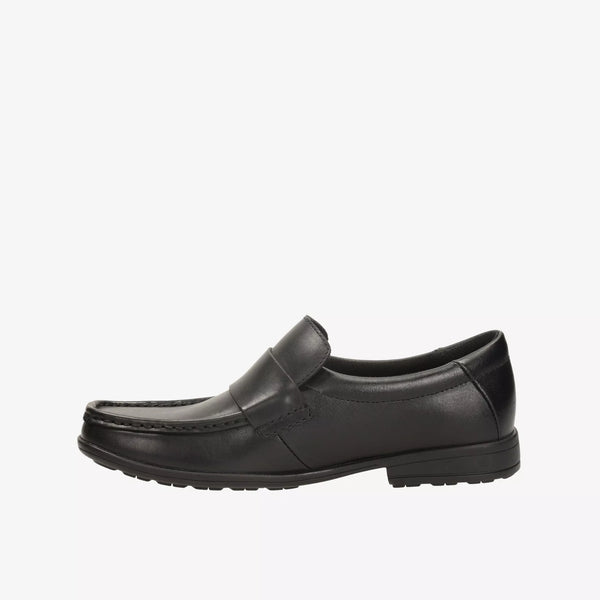 Clarks Corris Step Black Leather Senior School Boys Shoes