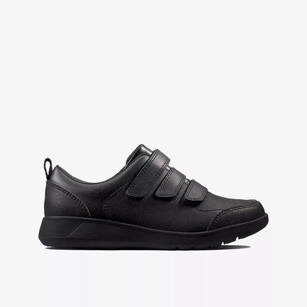 Clarks Black Leather Scape Sky Boys / Mens Shoes