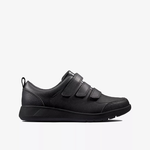 Clarks Black Leather Scape Sky Boys / Mens Shoes