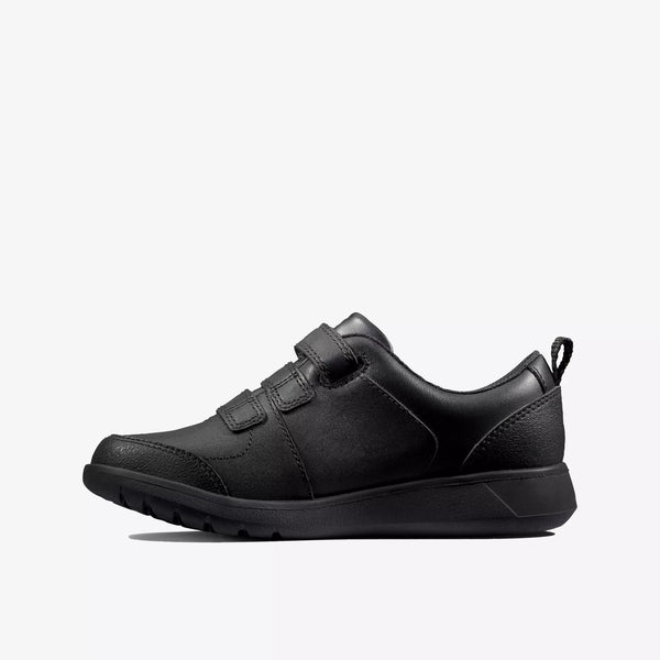Clarks Black Leather Scape Sky Boys / Mens Shoes
