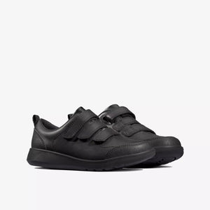 Clarks Black Leather Scape Sky Boys / Mens Shoes