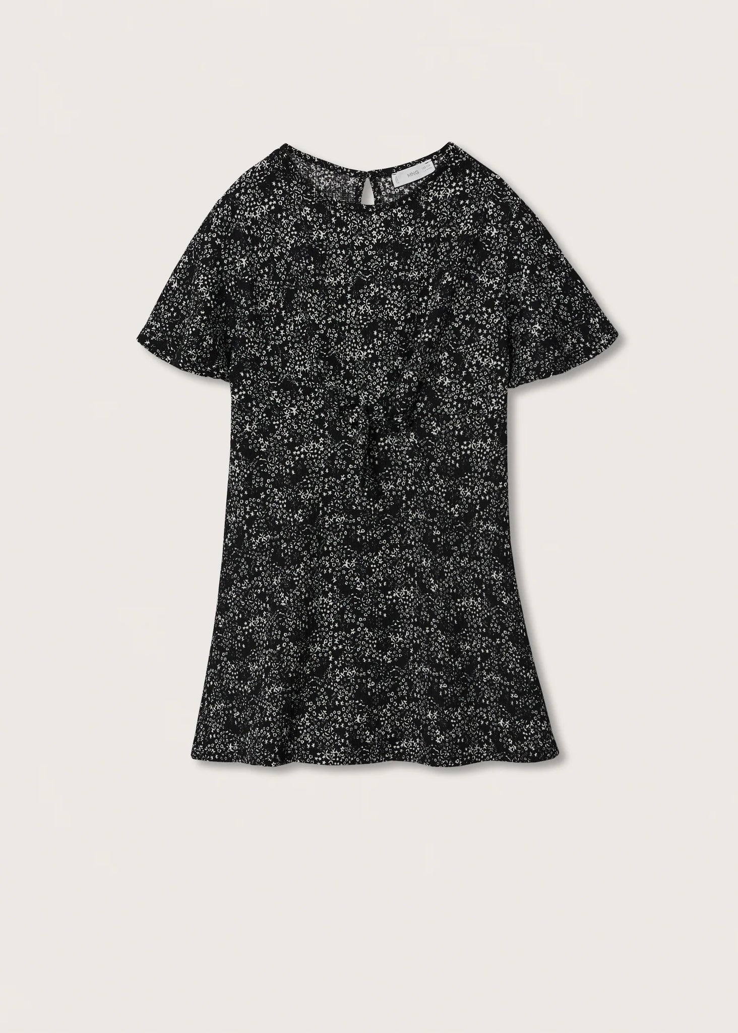 Mango Black Flower Print Older Girls Dress