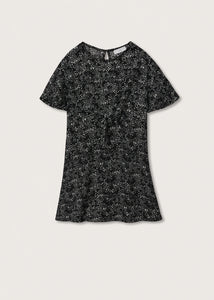 Mango Black Flower Print Older Girls Dress