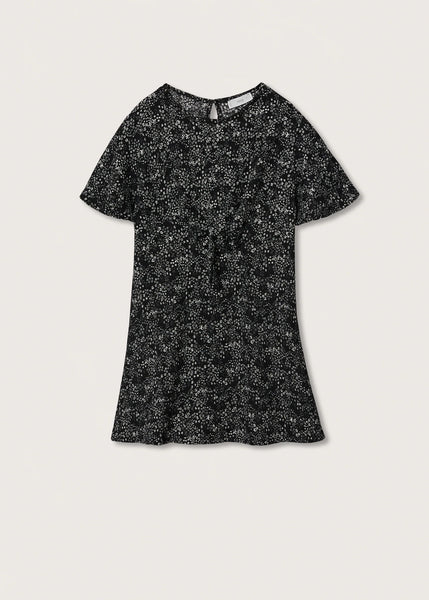 Mango Black Flower Print Older Girls Dress