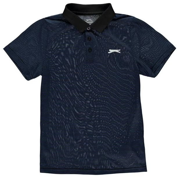 Slazenger Blue Micro Stripe Older Boys Polo Shirt