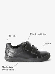 Next Black Two Strap Younger Boys Shoes