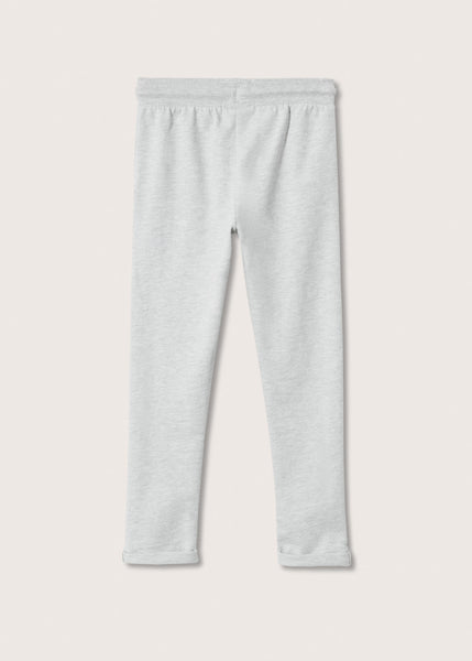 Mango Medium Heather Grey Cotton Jogger Style Older Girls Trousers