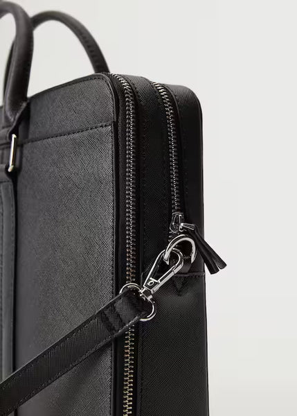 Mango Inner Pocket Black Tote Mens Briefcase