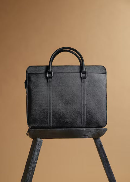 Mango Inner Pocket Black Tote Mens Briefcase