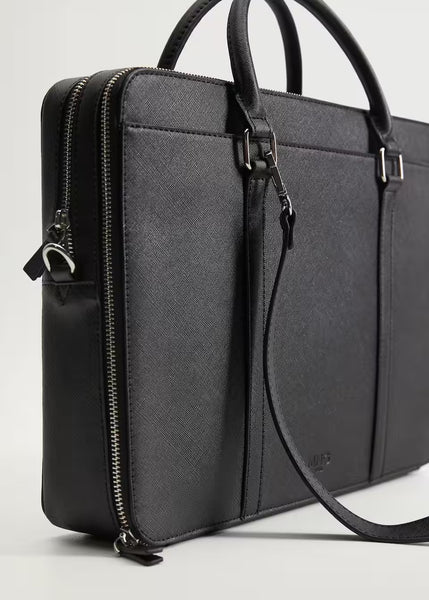 Mango Inner Pocket Black Tote Mens Briefcase