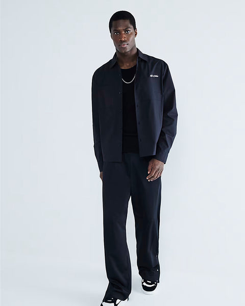 River Island Black Boxy Fit Graphic Poplin Mens Shirt