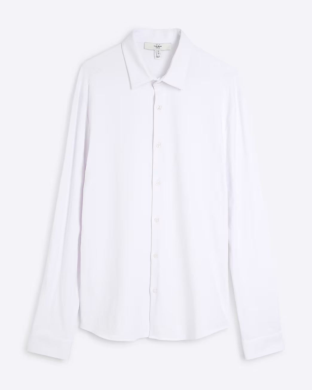 River Island White Muscle Fit Long Sleeve Jersey Mens Shirts