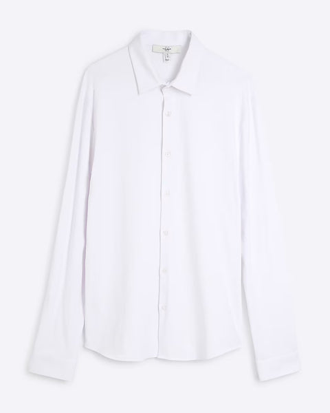 River Island White Muscle Fit Long Sleeve Jersey Mens Shirts