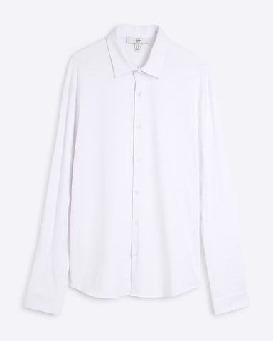 River Island White Muscle Fit Long Sleeve Jersey Mens Shirts