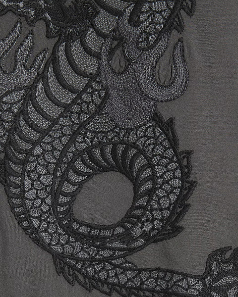 River Island Grey Regular Fit Dragon Embroidery Mens Shirt