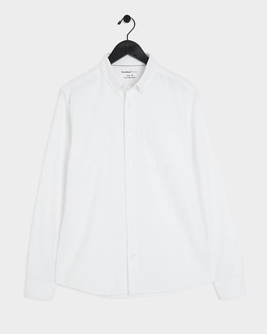 River Island White Regular Fit Oxford Mens Shirt