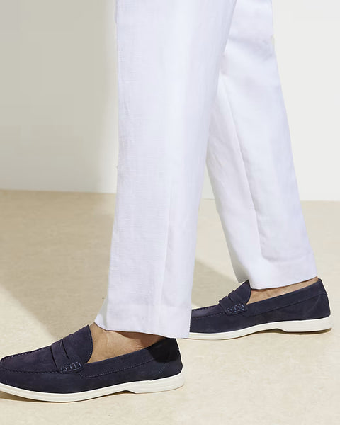 River Island Navy Suede Mens Loafers