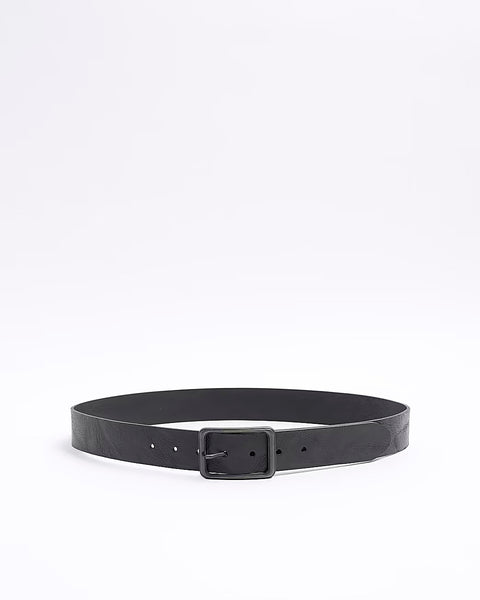 River Island Black Leather Casual Mens Belt