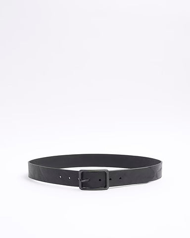 River Island Black Leather Casual Mens Belt