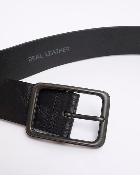 River Island Black Leather Casual Mens Belt