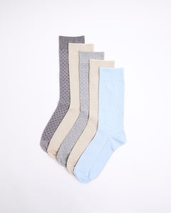 5PK Textured Ankle Socks