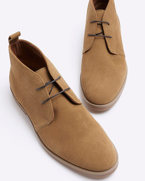 River Island Stone Suede Chukka Mens Boots