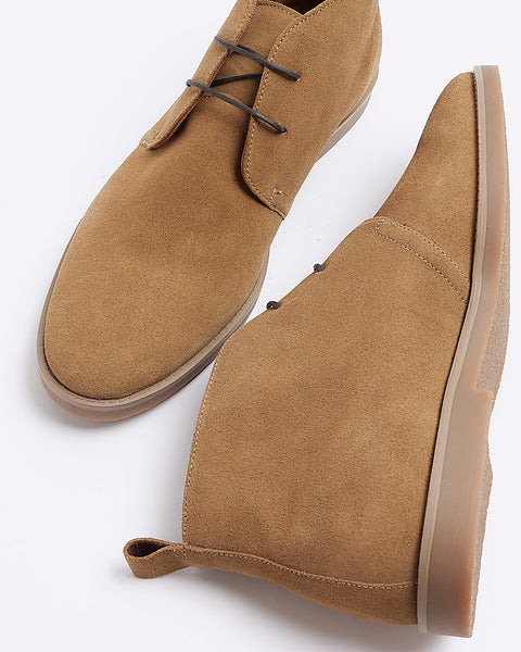 River Island Stone Suede Chukka Mens Boots