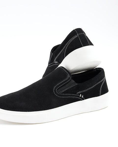 River Island Solomon Black Suede Slip On Mens Trainers