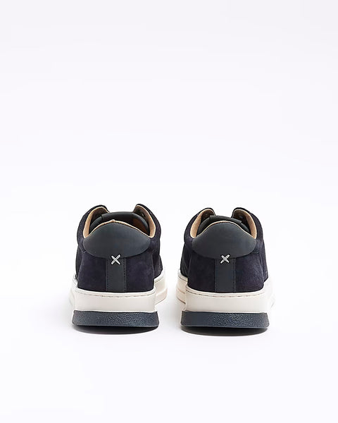 River Island Navy Blue Suede Mens Trainers