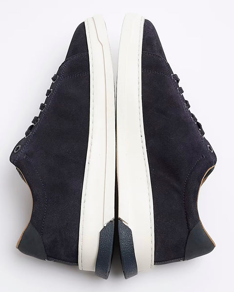 River Island Navy Blue Suede Mens Trainers