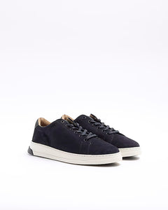 River Island Navy Blue Suede Mens Trainers