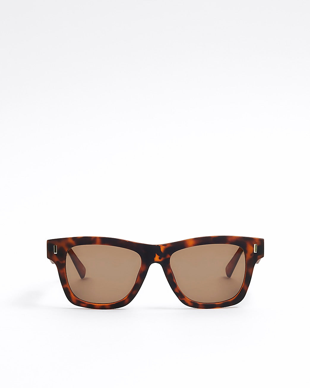 River Island Brown Tortoise Shell Square Mens Sunglasses