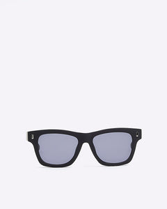 River Island Black Rubber Square Mens Sunglasses