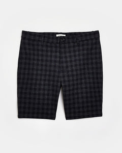 River Island Navy Skinny Fit Check Mens Shorts