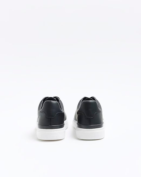 River Island Black Lace up Cupsole Mens Trainers