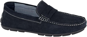 Silver Street London Navy Blue Suede Leather Driving Mens Shoes