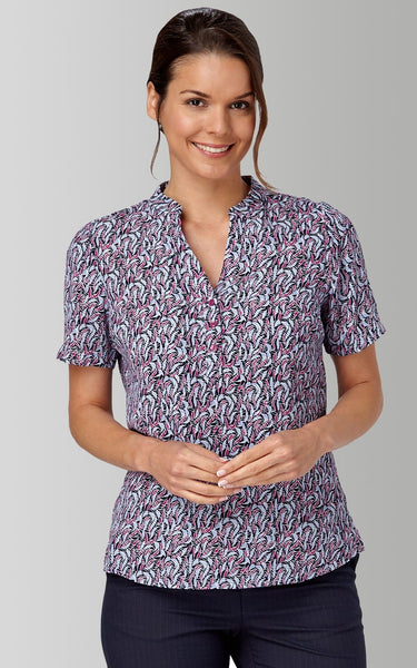 Vortex Crepe Ripple Print Womens Top