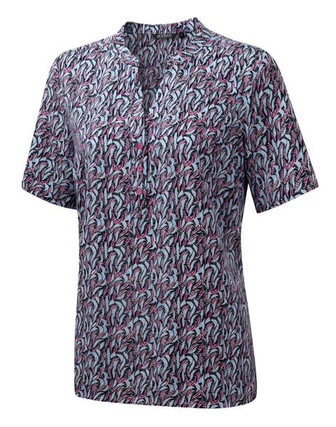 Vortex Crepe Ripple Print Womens Top