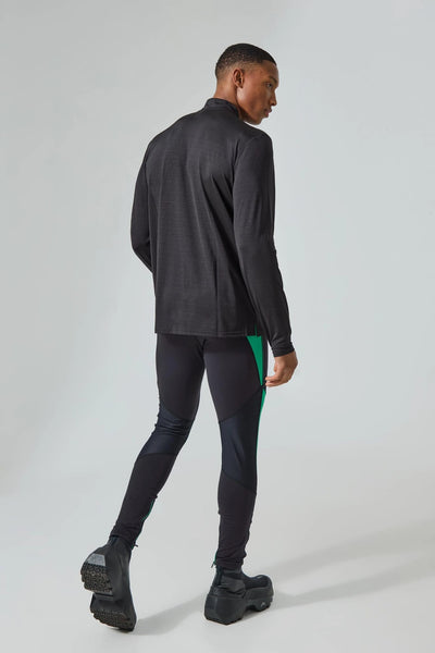 BoohooMAN Green Active Colour Block Base Layer Mens Leggings