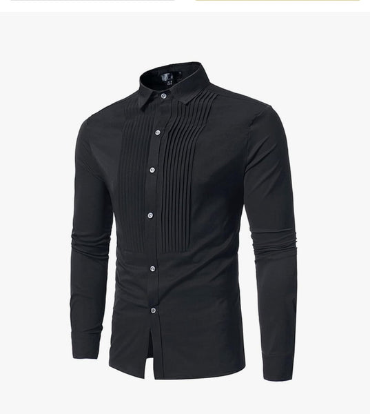 Zeroyaa Black Long Sleeve Mens Shirt