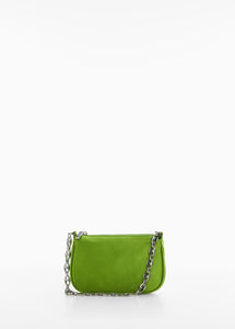 Mango Green Satin Chain Womens Bag