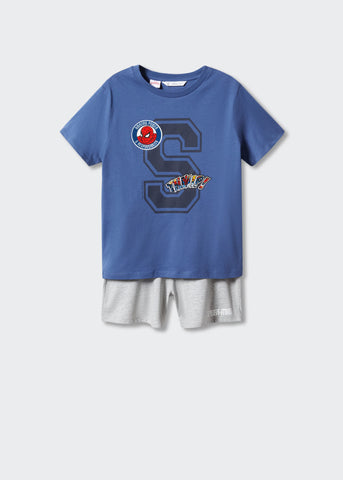 Mango Blue Spiderman Short Older Boys Pyjamas