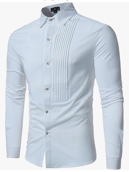 Zeroyaa White Long Sleeve Mens Shirt