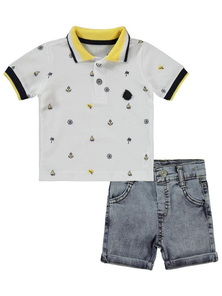 Concept Polo Shirt &Denim Shorts Boys Two Piece Set