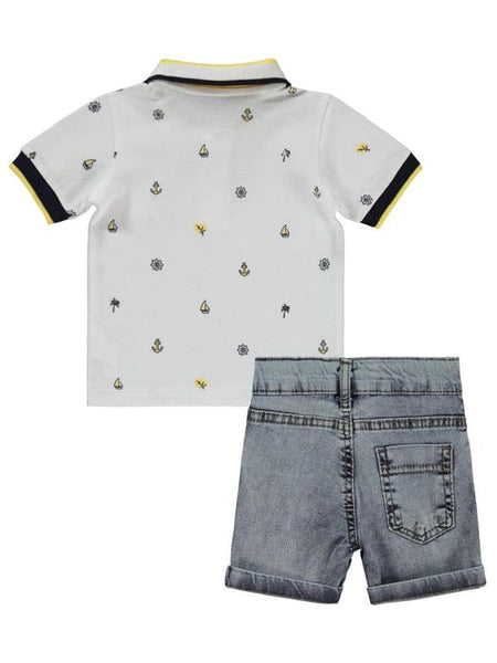 Concept Polo Shirt &Denim Shorts Boys Two Piece Set