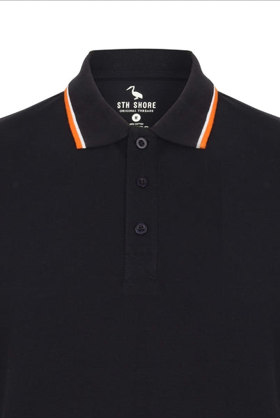 Sth Shore Black Tip Mens Polo Shirt