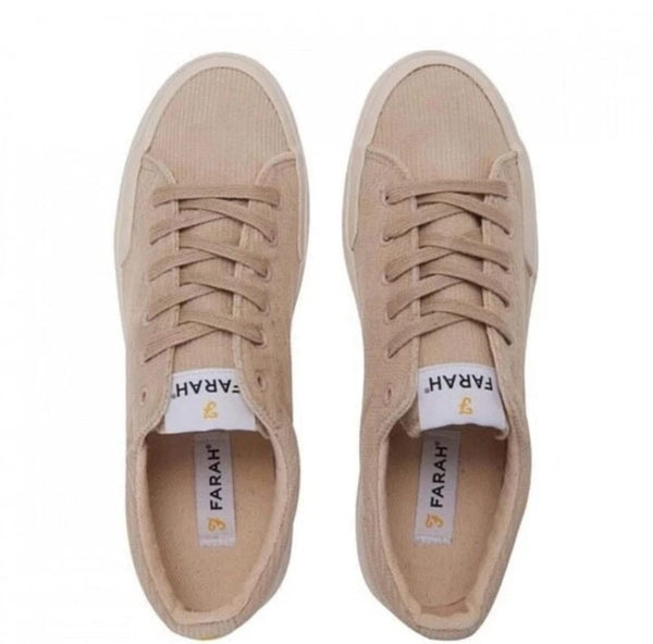 Farah Beige Crowley Corduroy Mens Trainers