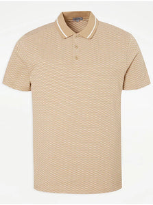 George Neutral Wave Textured Mens Polo Top