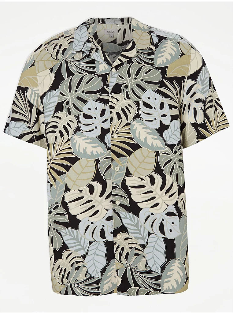 George Palm Leaf Short Sleeve Mens Shirt